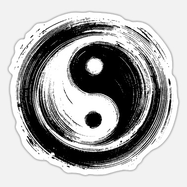 cerchio yin yang enso spazzolato grafica zen balance
